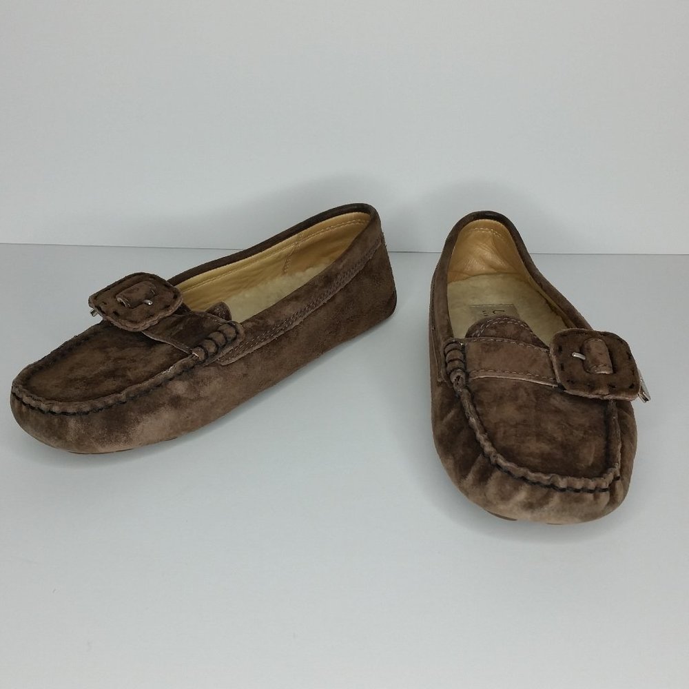UGG Thelma Brown Suede Moccasin Style Loafers Sz 7
